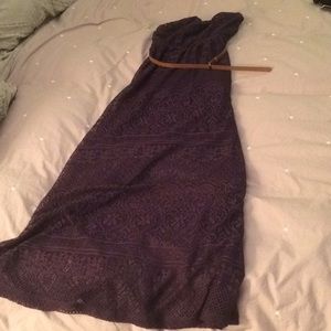 Purple lace belted dress